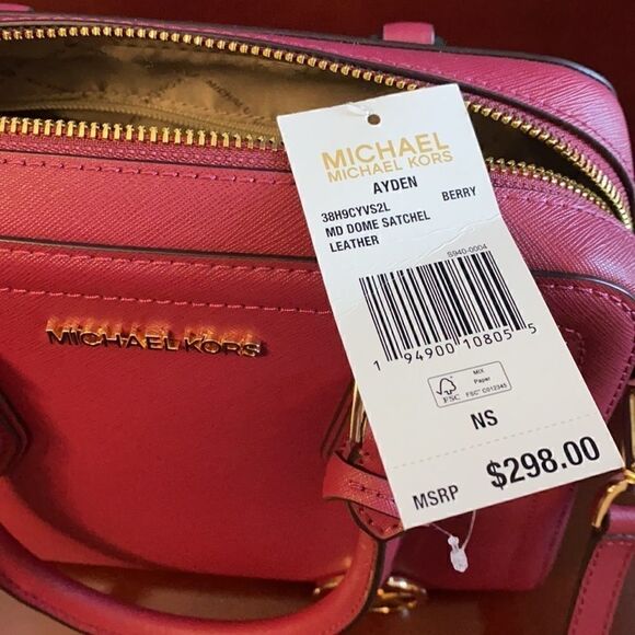 Michael Kors Ayden Dome Satchel Berry Color!! - Picture 9 of 9